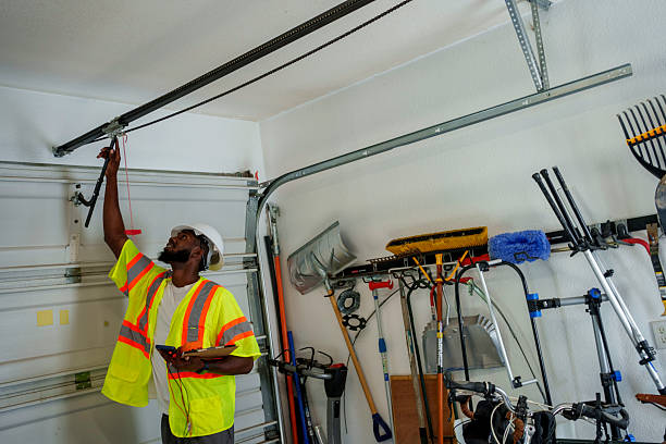 Professional Garage Door Panel Replacement technician working in Abernathy, TX